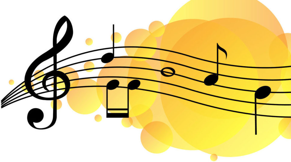 Freepik Musical melody symbols on yellow splotch