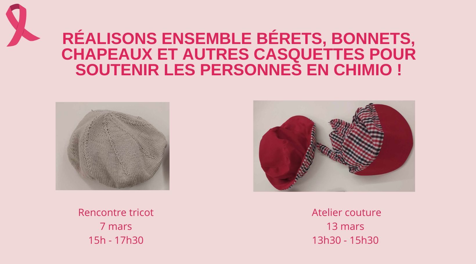 atelier couture initiative contre le cancer bibliothèque communale Léglise