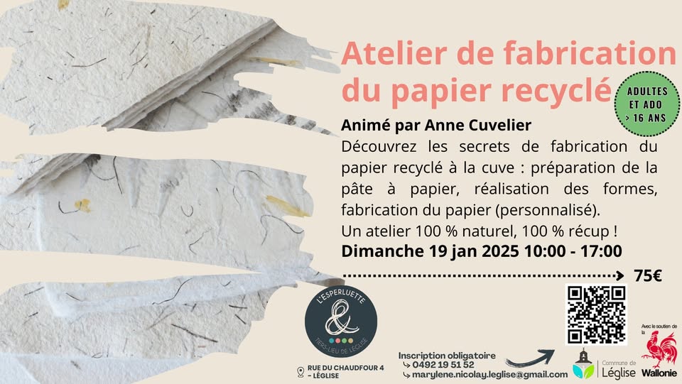 Atelier de fabrication du paper recyclé